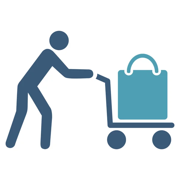 Passagier Trolley platte pictogram — Stockvector