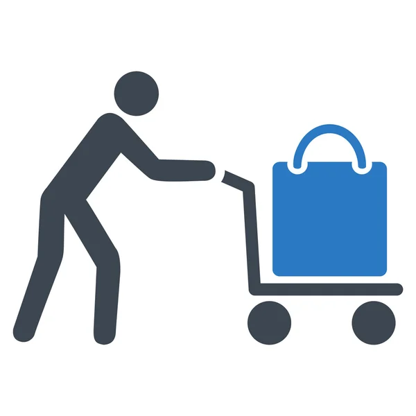 Passagier Trolley platte pictogram — Stockvector