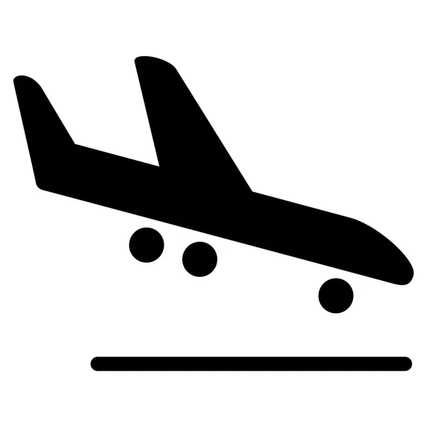 Icône plate d'arrivée d'avion — Image vectorielle