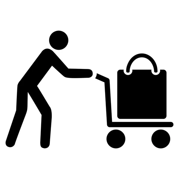 Passagier Trolley platte pictogram — Stockvector