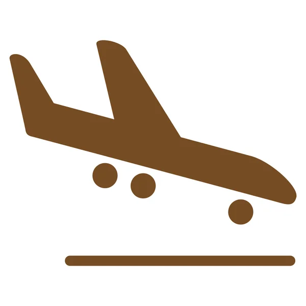 Avión Icono plano de llegada — Vector de stock