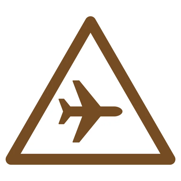 Avión de advertencia Icono plano — Vector de stock