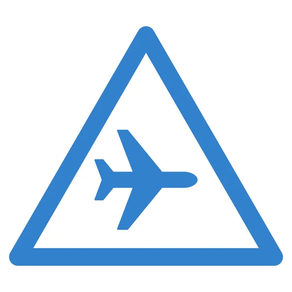 Airplane Warning Flat Icon — Stock Vector
