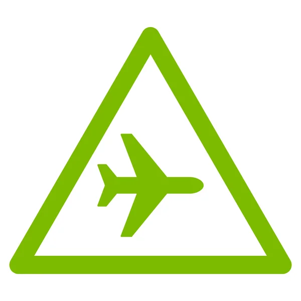 Avión de advertencia Icono plano — Vector de stock