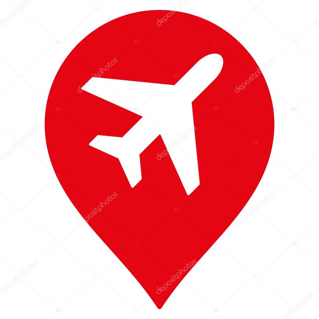 Airport Map Marker Flat Icon