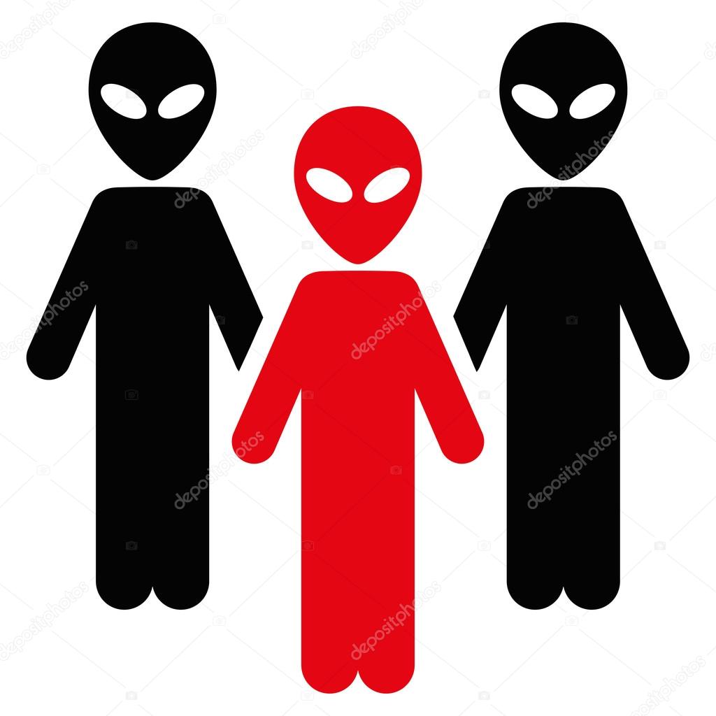 Alien Group Flat Icon