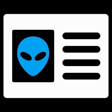 Uzaylı hesap kartı düz simgesi