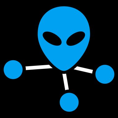 Uzaylı bağlantıları düz simgesi