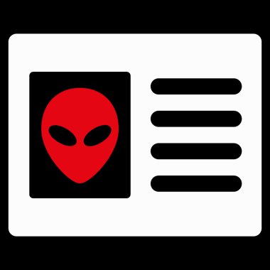 Uzaylı hesap kartı düz simgesi