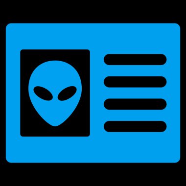 Uzaylı hesap kartı düz simgesi