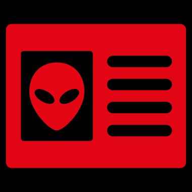 Uzaylı hesap kartı düz simgesi