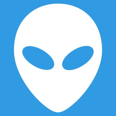 Uzaylı kafası düz simgesi