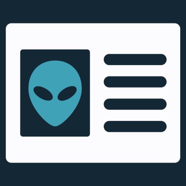 Uzaylı hesap kartı düz simgesi