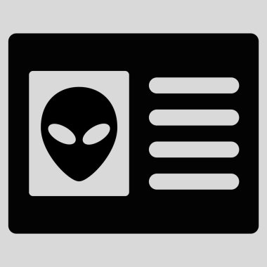 Uzaylı hesap kartı düz simgesi