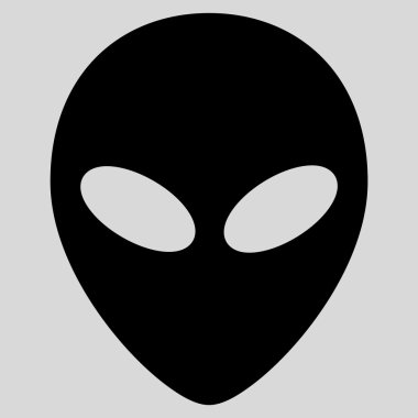 Uzaylı kafası düz simgesi