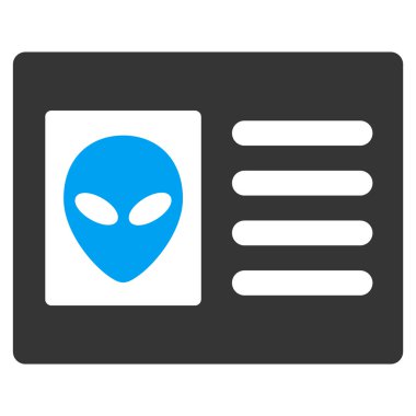 Uzaylı hesap kartı düz simgesi