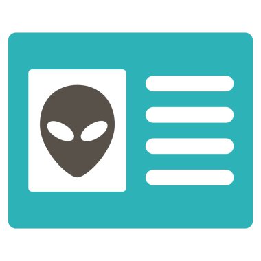 Uzaylı hesap kartı düz simgesi