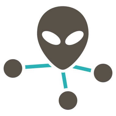 Uzaylı bağlantıları düz simgesi