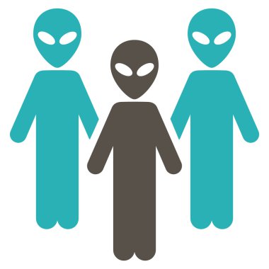 Yabancı grup düz simgesi