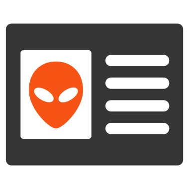 Uzaylı hesap kartı düz simgesi