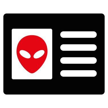 Uzaylı hesap kartı düz simgesi