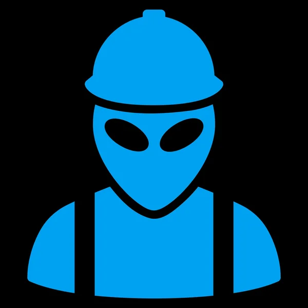 Alien Builder Icono plano — Vector de stock