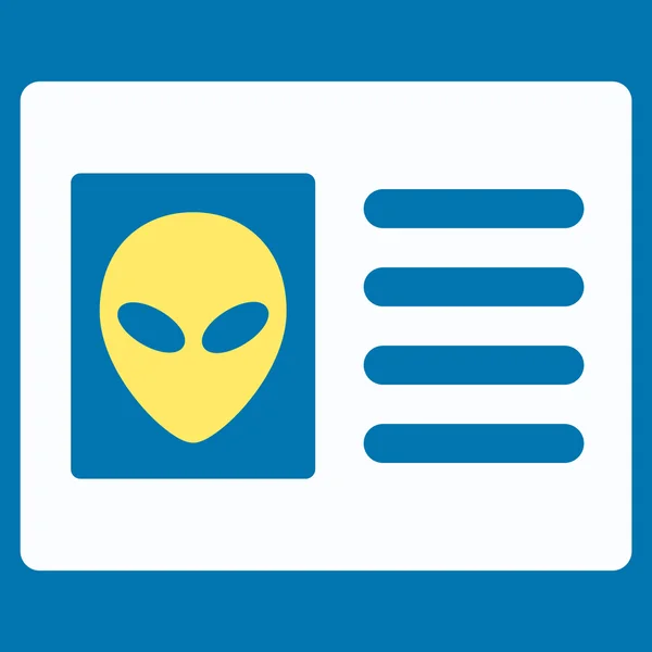 Alien Account Card Flat Icon — Stock Vector