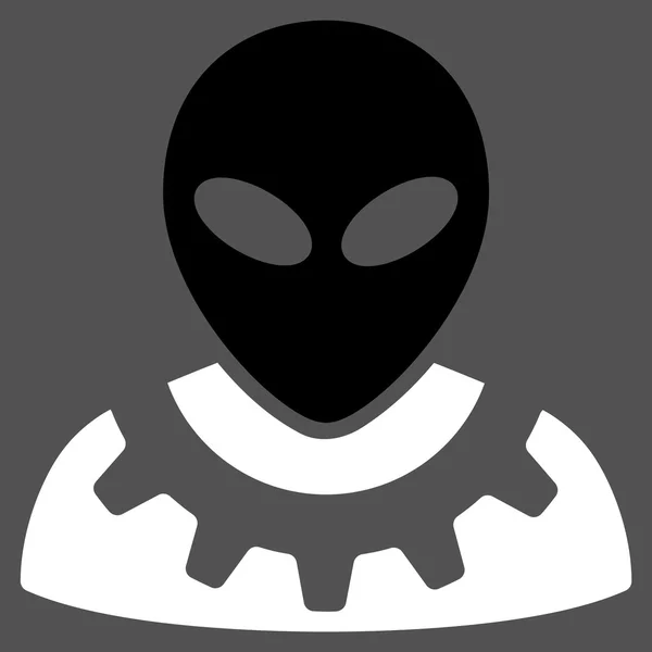 Alien Engineer Icono plano — Vector de stock