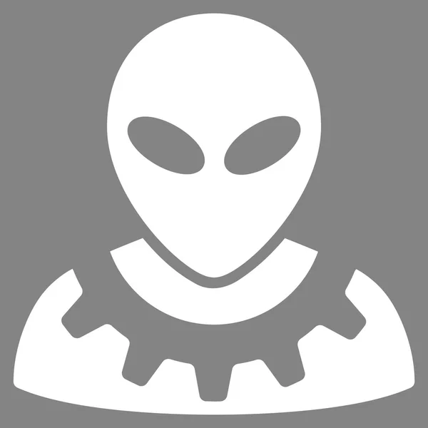 Alien Engineer Icono plano — Vector de stock