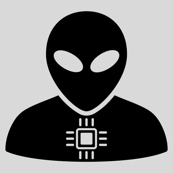 Alien Cyborg płaski ikona — Wektor stockowy