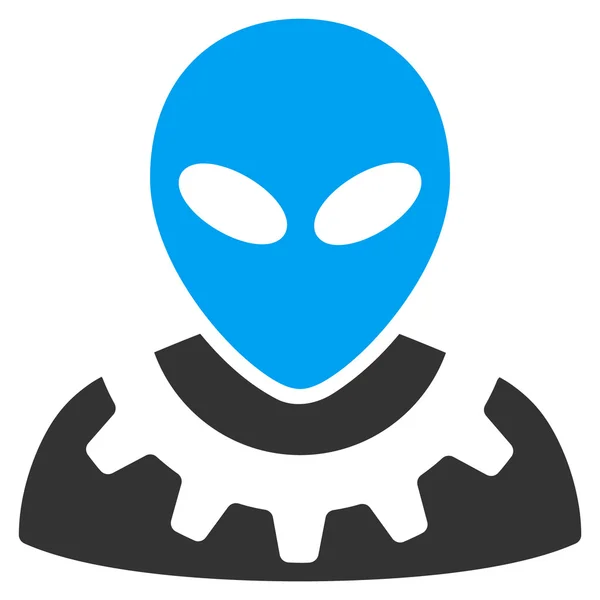 Alien Engineer Flat Icon — Stock Vector