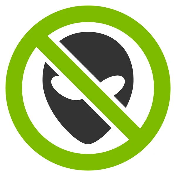 Prohibido Alien Apartamento Icono — Vector de stock