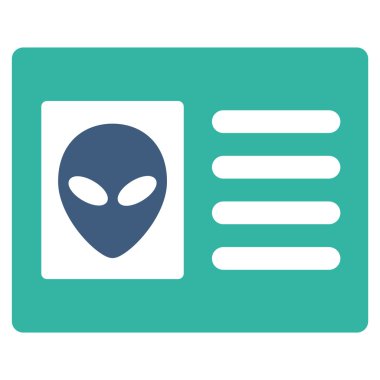 Uzaylı hesap kartı düz simgesi