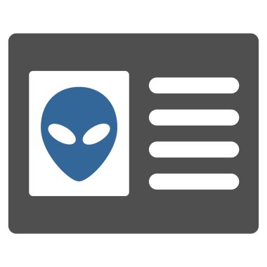 Uzaylı hesap kartı düz simgesi