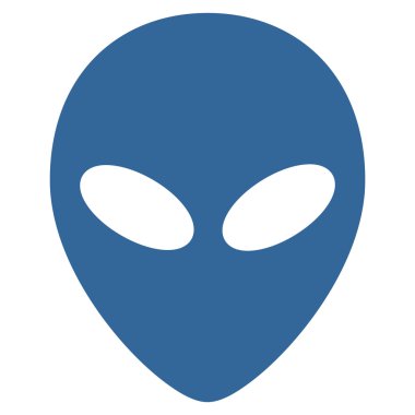 Uzaylı kafası düz simgesi