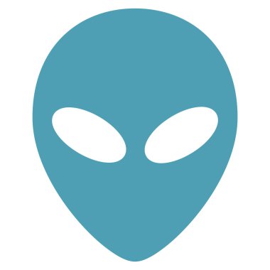 Uzaylı kafası düz simgesi