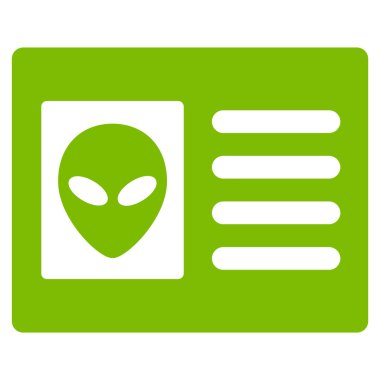 Uzaylı hesap kartı düz simgesi