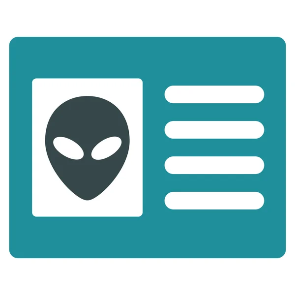 Alien Account Card Flat Icon — Stock Vector