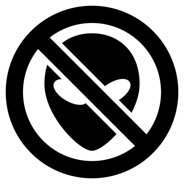 Verboden buitenaardse platte pictogram — Stockvector