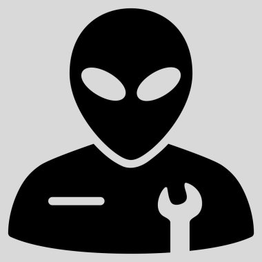 Uzaylı mekanik düz simgesi