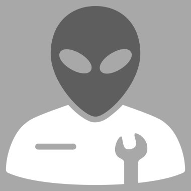 Uzaylı mekanik düz simgesi