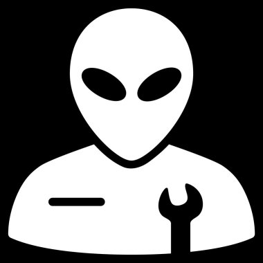 Uzaylı mekanik düz simgesi