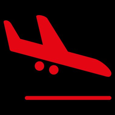 Aiplane iniş düz simgesi