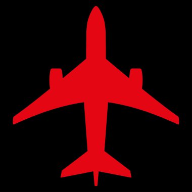 Jet uçağı düz simgesi