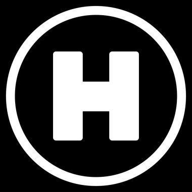 Helikopter iniş düz simgesi