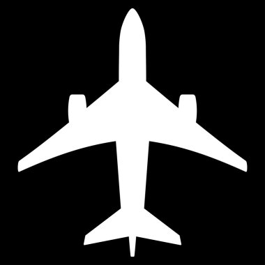 Jet uçağı düz simgesi