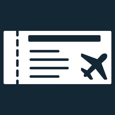 Airticket düz simgesi