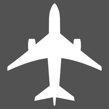 Jet uçağı düz simgesi