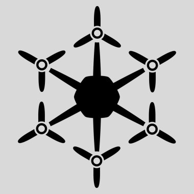 Hexacopter düz simgesi