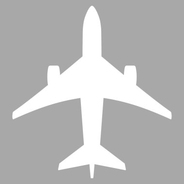 Jet uçağı düz simgesi